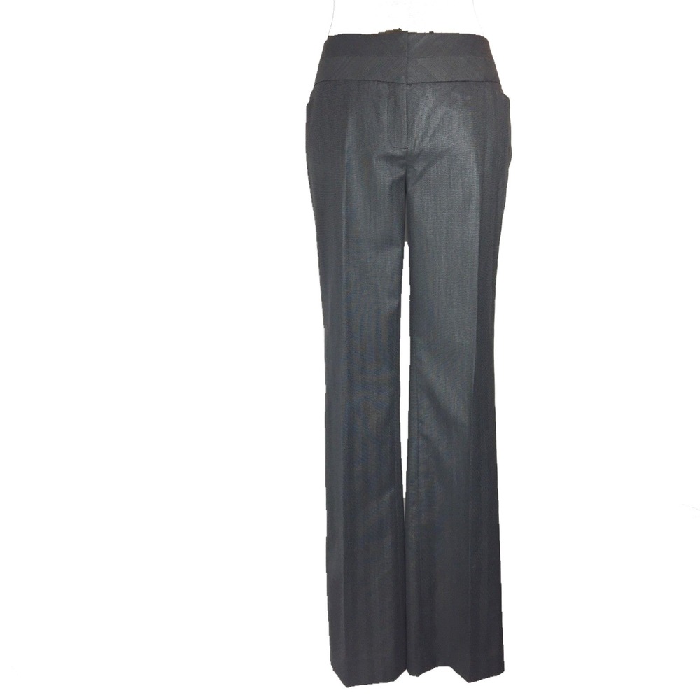 NWT‎ Kenneth Cole Trouser 8 Black Gray Tweed Dot Dress Pant Wide Waist Career